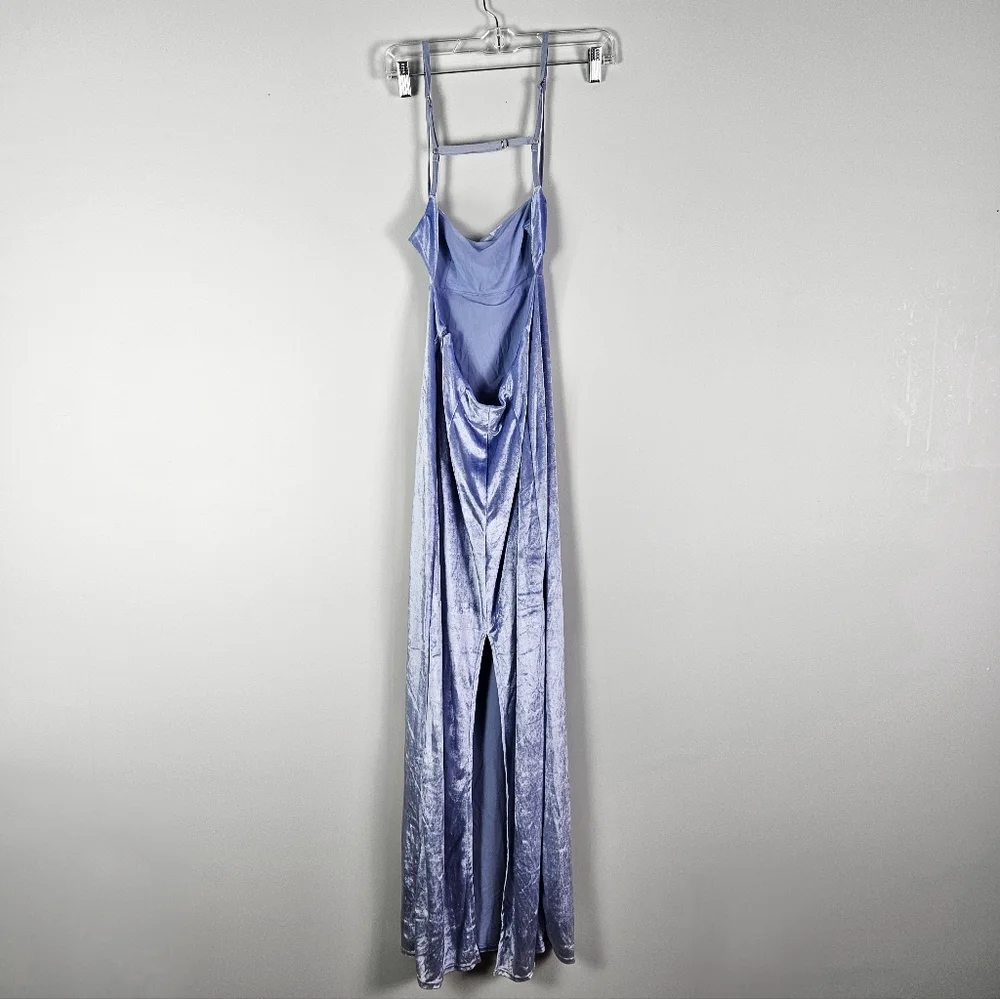 Free People Karlie Velvet Maxi Dress In Blue Opal